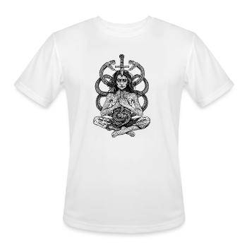 Swordbound Serpent Meditation - Men's Moisture Wicking Performance T-Shirt - white - Front - Jackson (183cm)