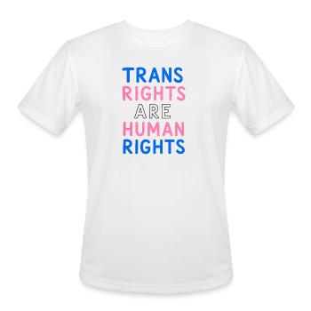 Trans Rights Are Human Rights - Men's Moisture Wicking Performance T-Shirt - white - Front - Jackson (183cm)
