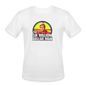 Six Million Dollar Man merch - Men's Moisture Wicking Performance T-Shirt - white - Front - Jackson (183cm)