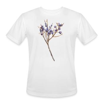 Juniper Twig With Berries Watercolor - Men's Moisture Wicking Performance T-Shirt - white - Front - Jackson (183cm)