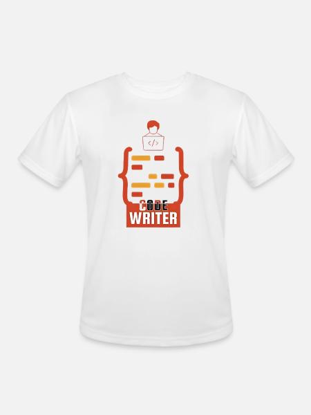 Code Writer Emblem - Men's Moisture Wicking Performance T-Shirt - white