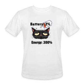 Battery 2% energyn300% - Men's Moisture Wicking Performance T-Shirt - white - Front - Jackson (183cm)