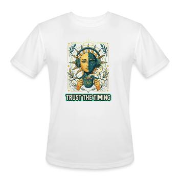 Trust The Timing Sun Moon Lo-Fi Coffee Celestial - Men's Moisture Wicking Performance T-Shirt - white - Front - Jackson (183cm)