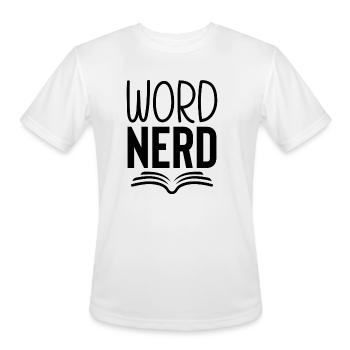 Nerd des mots - T-Shirt Performance pour hommes - blanc - Devant - Jackson (183cm)