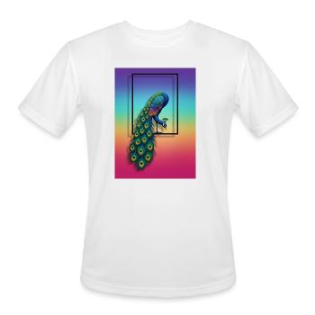 Prismatic Peacock Frame - Men's Moisture Wicking Performance T-Shirt - white - Front - Jackson (183cm)
