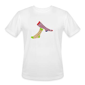1 sock 2 - Men's Moisture Wicking Performance T-Shirt - white - Front - Jackson (183cm)