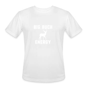 Big Buck Energy Deer Hunter Men's Deer Hunting - Men's Moisture Wicking Performance T-Shirt - white - Front - Jackson (183cm)