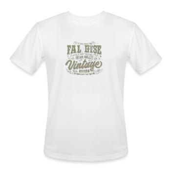 "Vintage Vibes: A Nostalgic Textile Design" - Men's Moisture Wicking Performance T-Shirt - white - Front - Jackson (183cm)