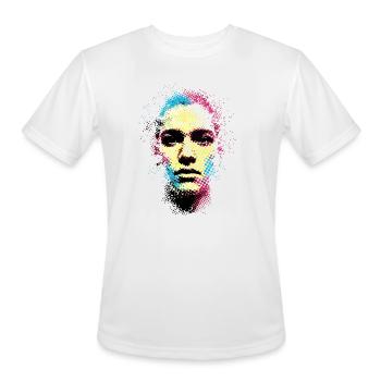 ColorSplit Halftone Face - Men's Moisture Wicking Performance T-Shirt - white - Front - Jackson (183cm)