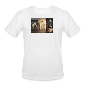 The Story Behind the Wool Sweater - Men's Moisture Wicking Performance T-Shirt - white - Front - Jackson (183cm)