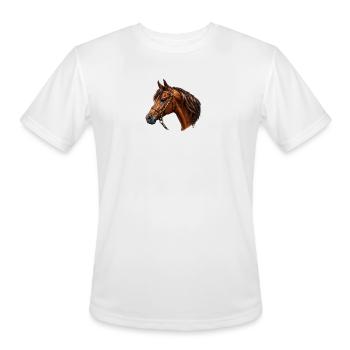 Equestrian Bridle Portrait - Men's Moisture Wicking Performance T-Shirt - white - Front - Jackson (183cm)