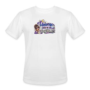 Universe Could We Try Easy Mode - Men's Moisture Wicking Performance T-Shirt - white - Front - Jackson (183cm)