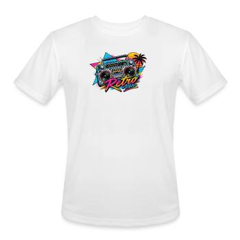 Tropical Summer Retro Vibes - 80s Boombox Art - Men's Moisture Wicking Performance T-Shirt - white - Front - Jackson (183cm)