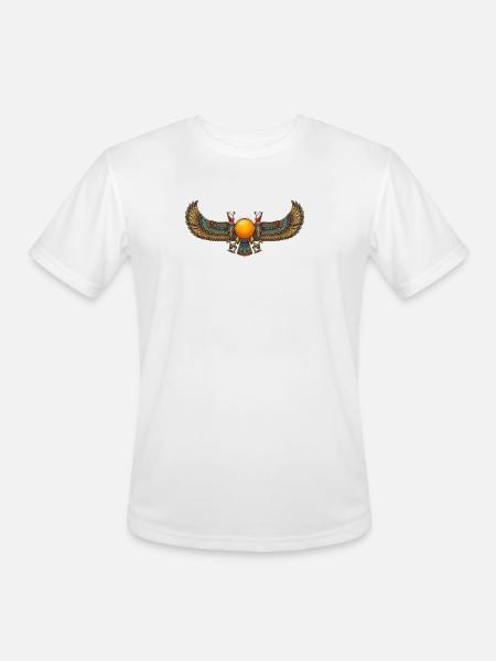 Solar Winged Emblem - Men's Moisture Wicking Performance T-Shirt - white