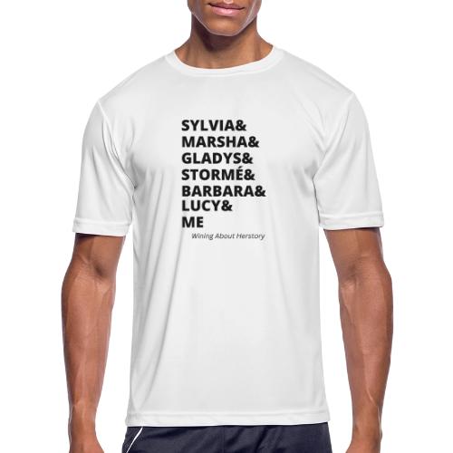 Queer Heroines & Me (Black) - Men's Moisture Wicking Performance T-Shirt
