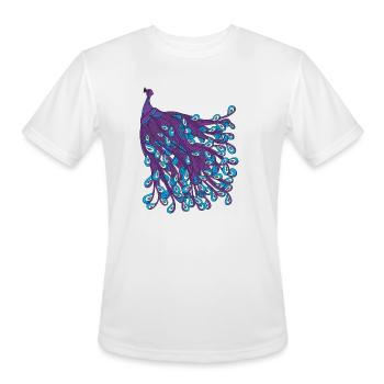 Pretty Peacock - Men's Moisture Wicking Performance T-Shirt - white - Front - Jackson (183cm)