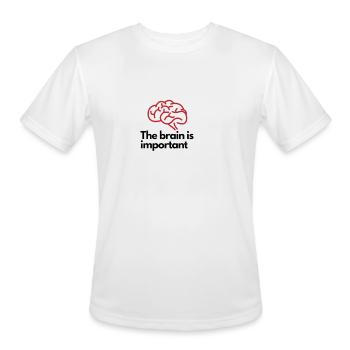 Brain important design - Men's Moisture Wicking Performance T-Shirt - white - Front - Jackson (183cm)