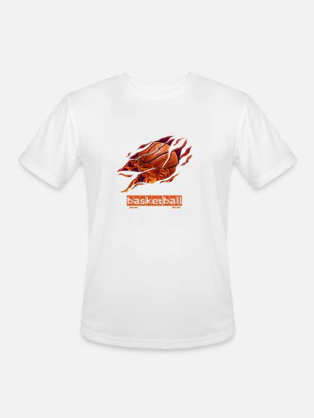 Basketball - Men's Moisture Wicking Performance T-Shirt - white