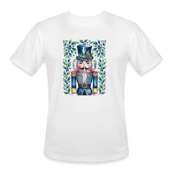Nutcracker with Christmas Holly Blue Berries - Men's Moisture Wicking Performance T-Shirt - white - Front - Jackson (183cm)