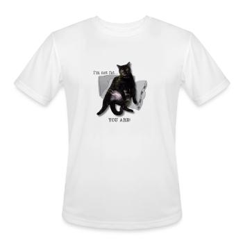 I'm not fat. Fat Cat. - Men's Moisture Wicking Performance T-Shirt - white - Front - Jackson (183cm)