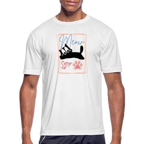 Meow Cat Paw Cute Kitty Lover Design - Men's Moisture Wicking Performance T-Shirt
