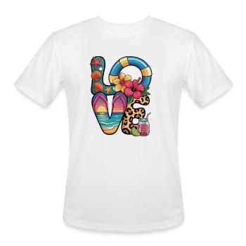 Vibrant Summer Love Sign with Beachy Vibes t shirt - Men's Moisture Wicking Performance T-Shirt - white - Front - Jackson (183cm)