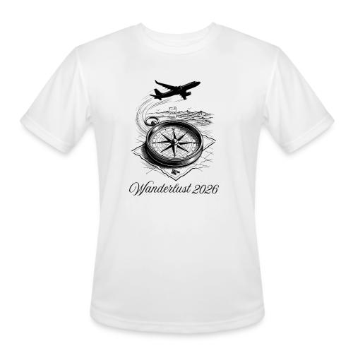 Wanderlust 2026 T-Shirt | Minimalist Travel Plane - Men's Moisture Wicking Performance T-Shirt