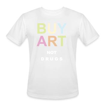 Buy Art Not Drugs - Men's Moisture Wicking Performance T-Shirt - white - Front - Jackson (183cm)