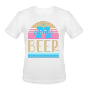beer - Men's Moisture Wicking Performance T-Shirt - white - Front - Jackson (183cm)