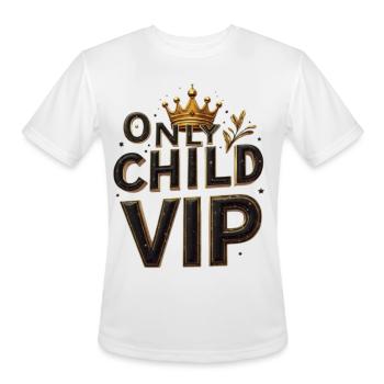 Only Child VIP Crown Tee - Men's Moisture Wicking Performance T-Shirt - white - Front - Jackson (183cm)