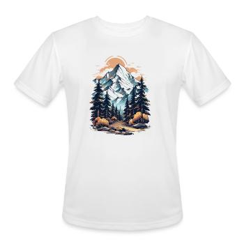 Sunset Over the Pines - Men's Moisture Wicking Performance T-Shirt - white - Front - Jackson (183cm)