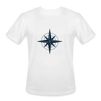 navigation star compass Sailboat Yacht for sailors - Men's Moisture Wicking Performance T-Shirt - white - Front - Jackson (183cm)