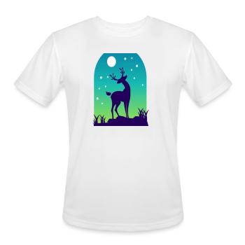 Midnight Stag under Moonlight - Men's Moisture Wicking Performance T-Shirt - white - Front - Jackson (183cm)