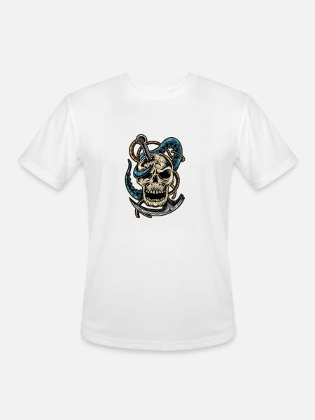 Skull and Dagger Kraken Tattoo - Men's Moisture Wicking Performance T-Shirt - white