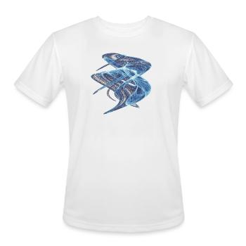 Dance of Ice – Drawn from Light – Fractal Art - Men's Moisture Wicking Performance T-Shirt - white - Front - Jackson (183cm)
