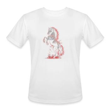 Crimson Blaze Stallion - Men's Moisture Wicking Performance T-Shirt - white - Front - Jackson (183cm)