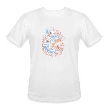 Blue Inferno Wolf - Men's Moisture Wicking Performance T-Shirt - white - Front - Jackson (183cm)