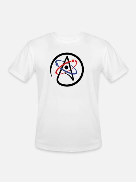 Atheist Logo - Men's Moisture Wicking Performance T-Shirt - white
