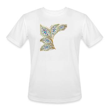 peacock feather - Men's Moisture Wicking Performance T-Shirt - white - Front - Jackson (183cm)