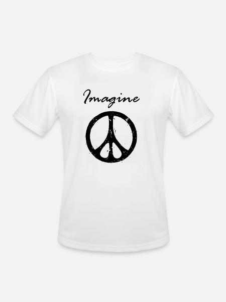 Imagine Peace - Men's Moisture Wicking Performance T-Shirt - white