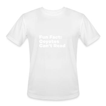 Coyote Can't Read Funny Animal Pun Humor Animal - Men's Moisture Wicking Performance T-Shirt - white - Front - Jackson (183cm)