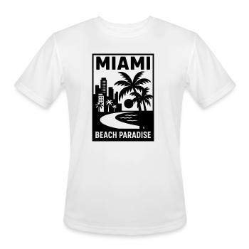Miami Beach Paradise - Men's Moisture Wicking Performance T-Shirt - white - Front - Jackson (183cm)