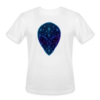 Neon Geometric Alien Face - Men's Moisture Wicking Performance T-Shirt - white - Front - Jackson (183cm)