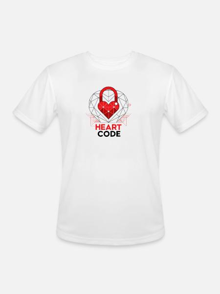 a-geometric-lock-shape-with-a-smooth-red-heart- - Men's Moisture Wicking Performance T-Shirt - white