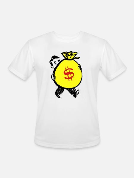 Money Bag - Men's Moisture Wicking Performance T-Shirt - white