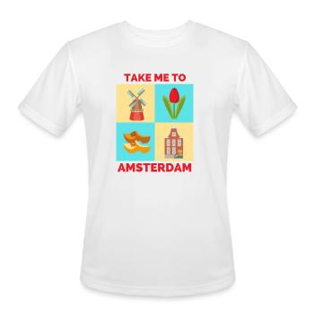 TAKE ME TO AMSTERDAM - Men's Moisture Wicking Performance T-Shirt - white - Front - Jackson (183cm)