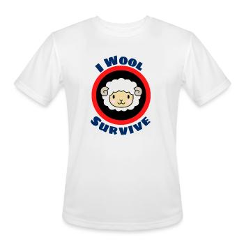 I Wool Survive Cute Sheep Pun - Men's Moisture Wicking Performance T-Shirt - white - Front - Jackson (183cm)