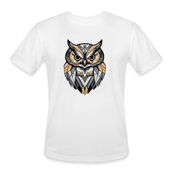 An owl sleek, geometric design - Men's Moisture Wicking Performance T-Shirt - white - Front - Jackson (183cm)