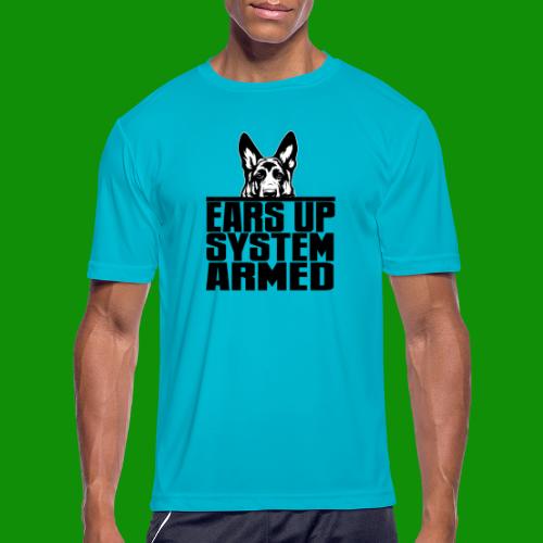 Ears Up System Armed German Shepherd - Men's Moisture Wicking Performance T-Shirt
