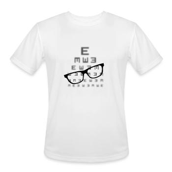 Vision screening with glasses - Men's Moisture Wicking Performance T-Shirt - white - Front - Jackson (183cm)